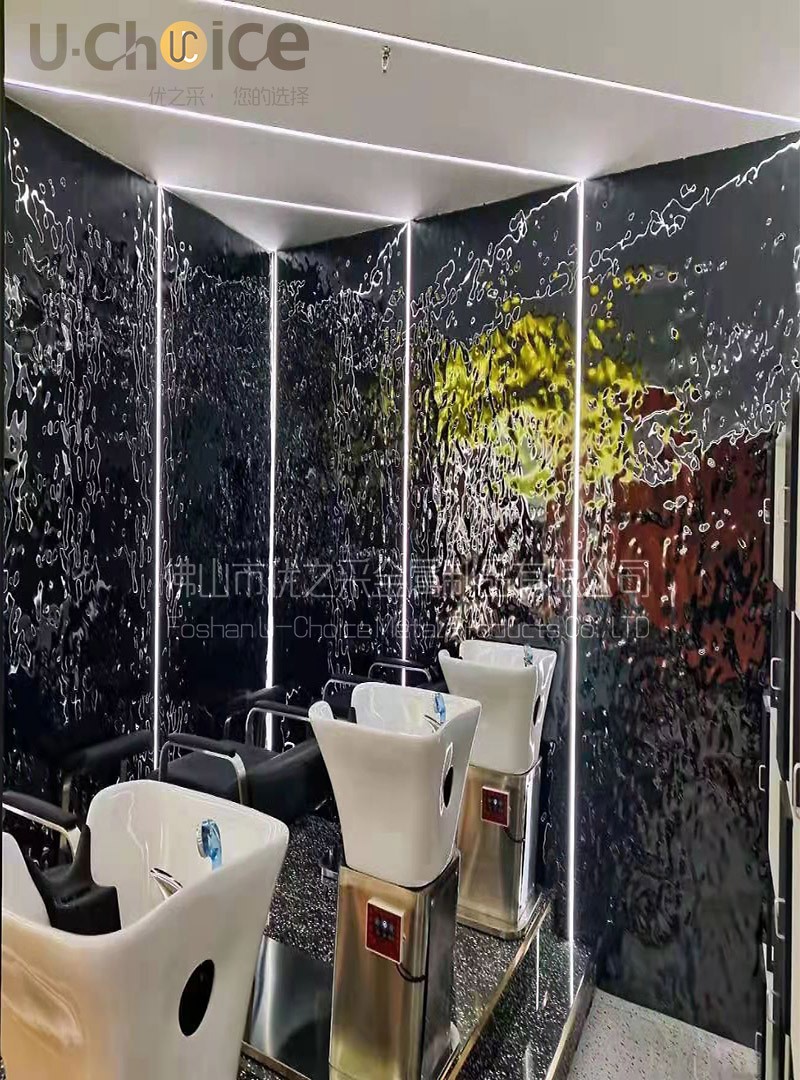 山西省太原市理發(fā)店 水波紋不銹鋼裝飾項目
